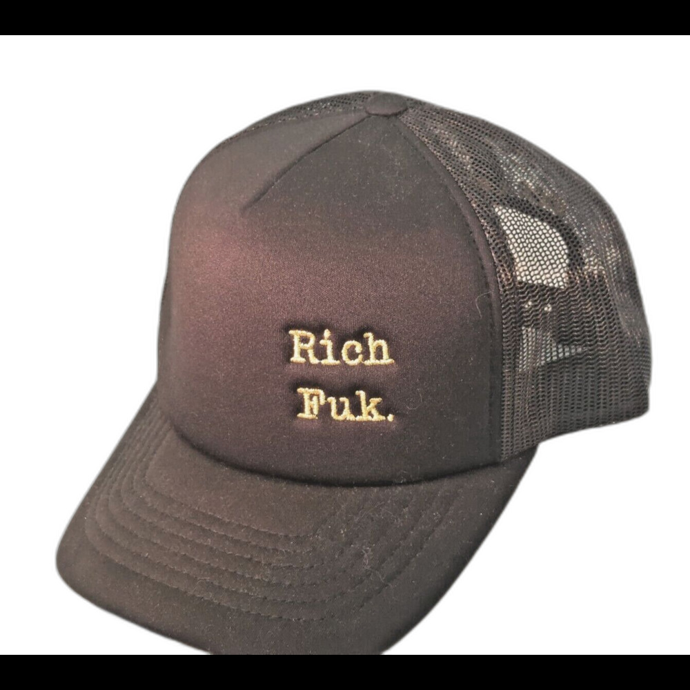Rich & Rotten Street Wear RICH FUK Logo Adjustable Snapback Black Hat Cap NWOT